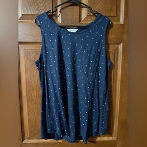 Christopher & Banks Navy Dot Tank Top